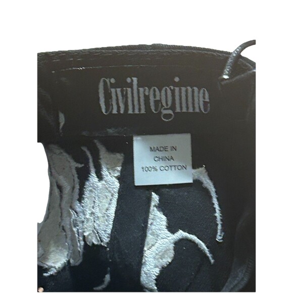 Civil Regime Trucker Hat Black Red Flame Rose Embroidered Cap NWT - Picture 5 of 6